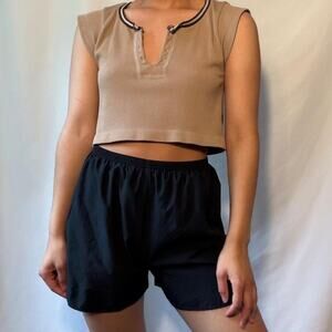 Out From Under ribbed contrast trim crop top